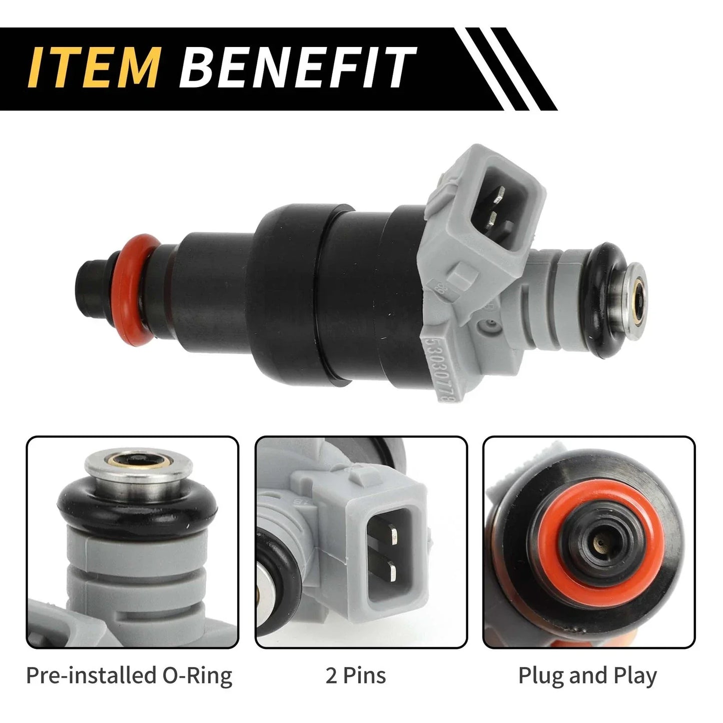Fuel Injector for Dodge Ram 1500 1996-1999 1 x Hole Black Injector