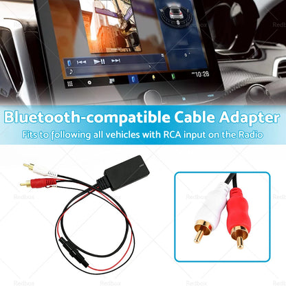 12V Bluetooth AUX Receiver Module with 2RCA Cable for Car Audio Stereo