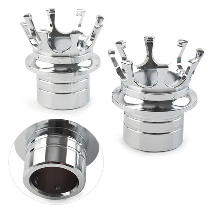 Crown Front Axle Nut Covers  For Harley Softail Sportster Road King Chrome