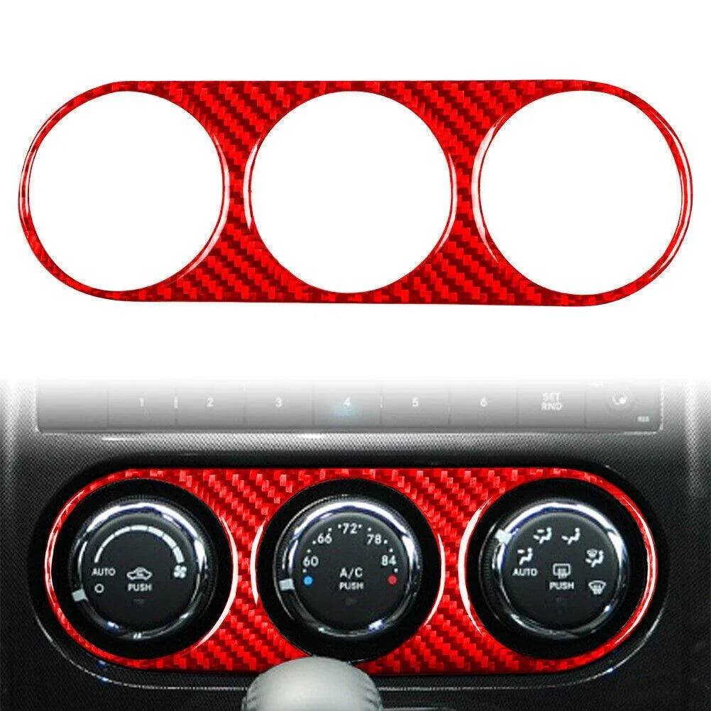 Red Carbon Fiber Air Conditioning Switch Panel Cover for Dodge Challenger (08-14)