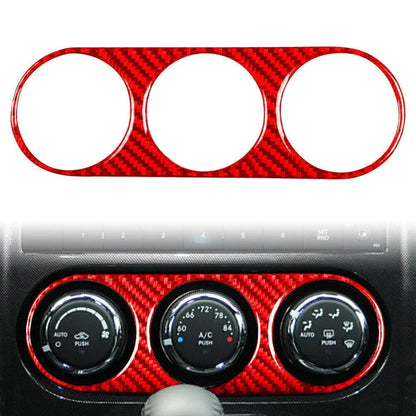 Red Carbon Fiber Air Conditioning Switch Panel Cover for Dodge Challenger (08-14)