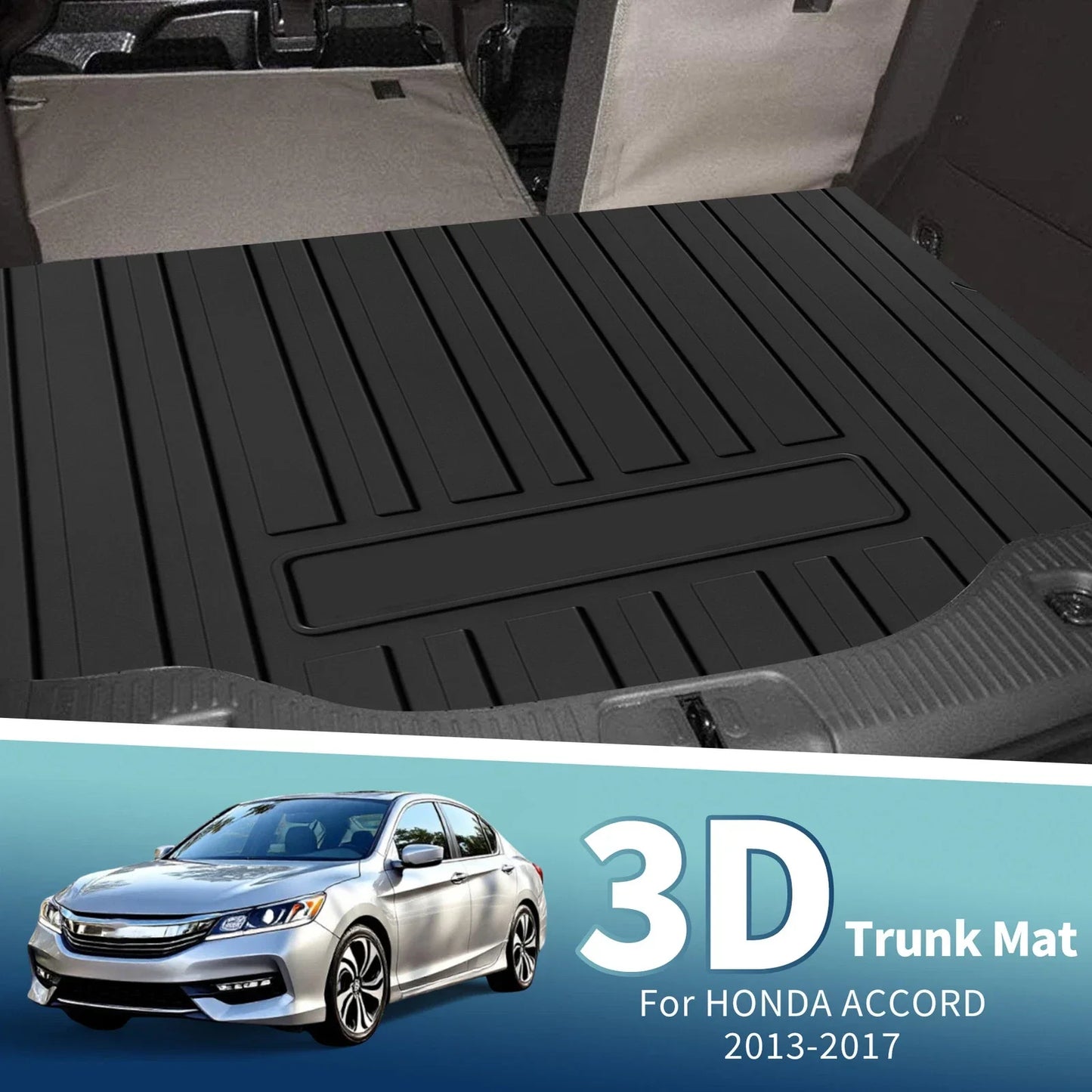 Flat Face Cargo Liner Rear Trunk Mat for Honda Accord (2013-2017) 1 x TPE