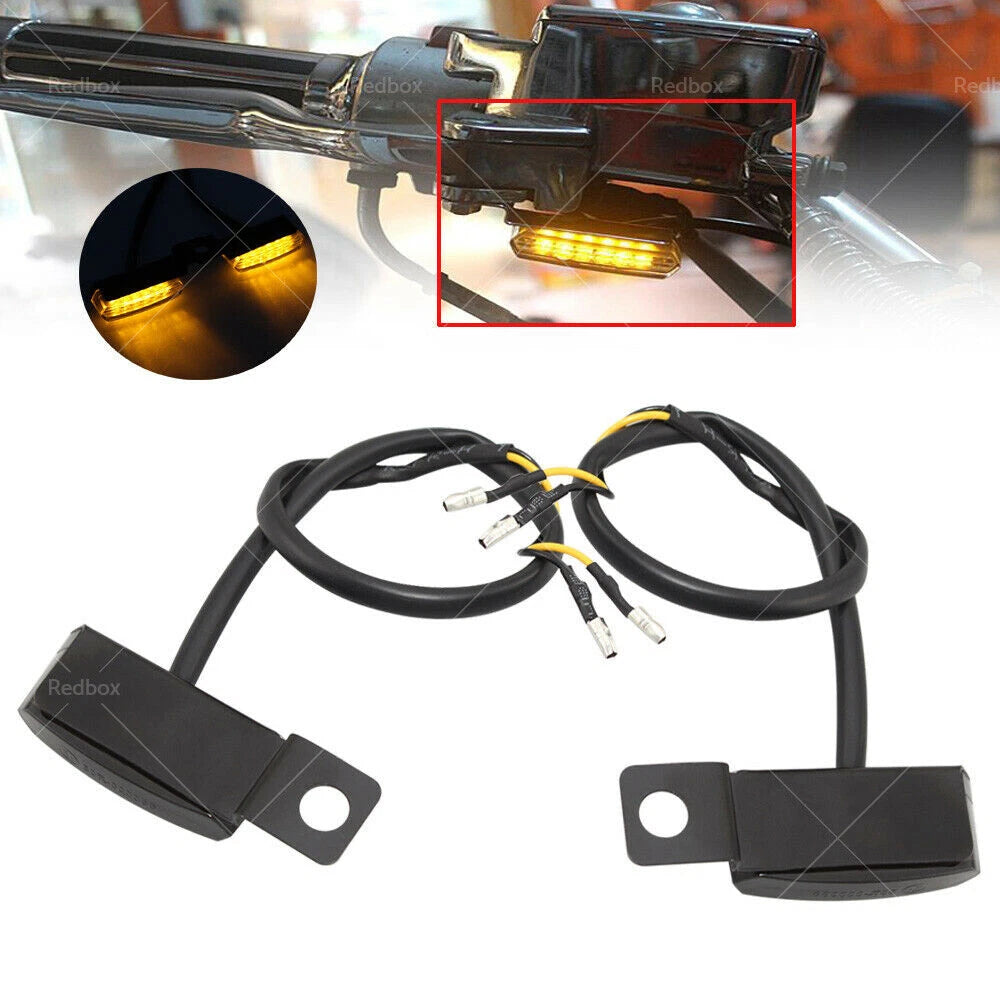 6 LED Mini Motorcycle Front Turn Signal Indicator Amber Light for Harley Chopper