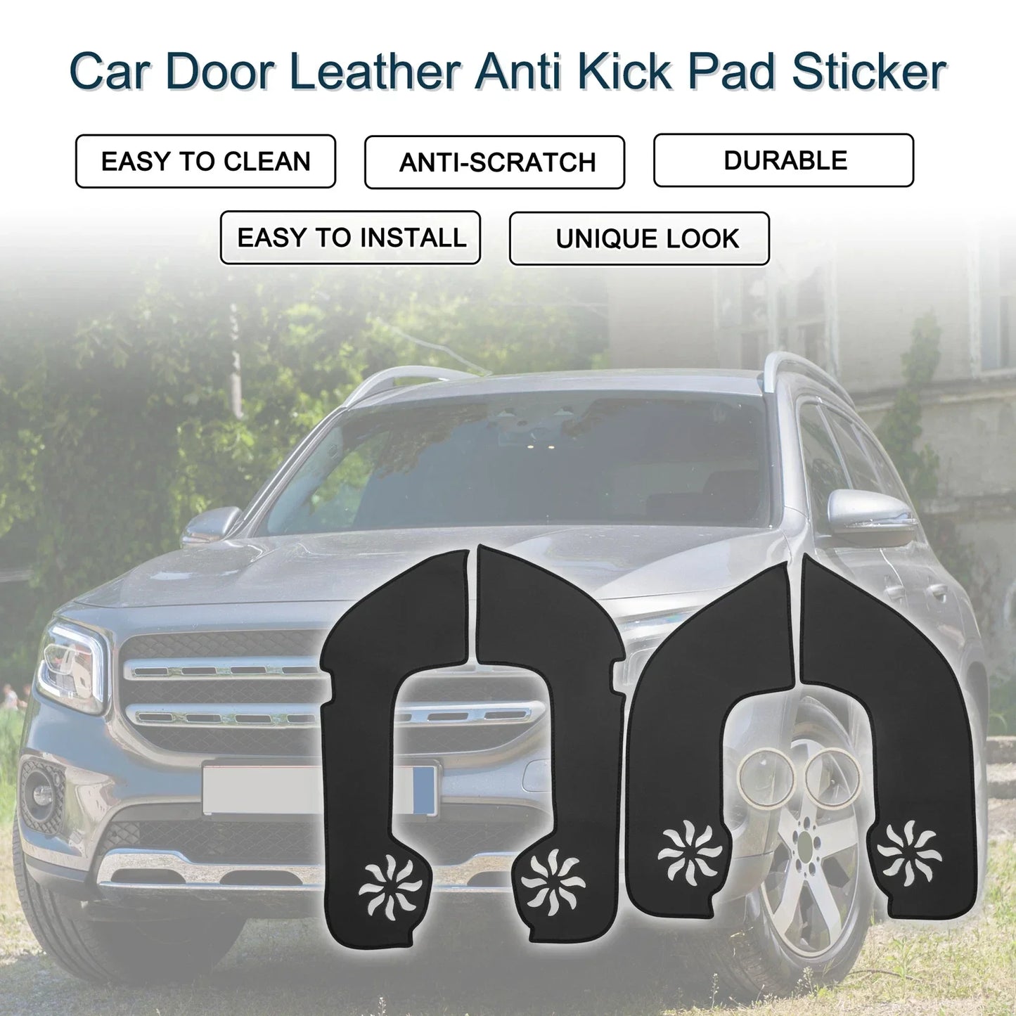 Car Door Leather Anti Kick Pad Sticker for Mercedes-Benz GLB (2020-2025)