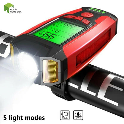 USB Rechargeable LED Bicycle Headlight with Horn for Bike Front Light