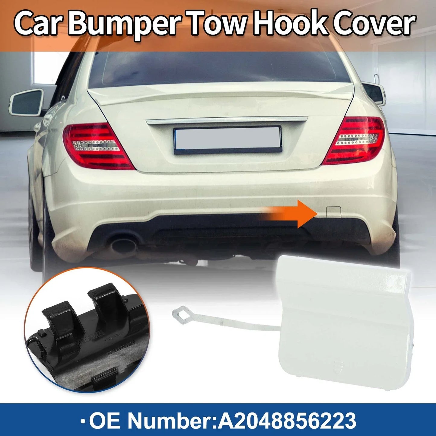 Rear Tow Hook Cover for Mercedes-Benz C-Class W204 (2012-2015)