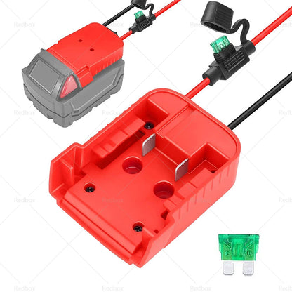 Battery Adapters with Fuse & Switch for Milwaukee 18V 14Awg