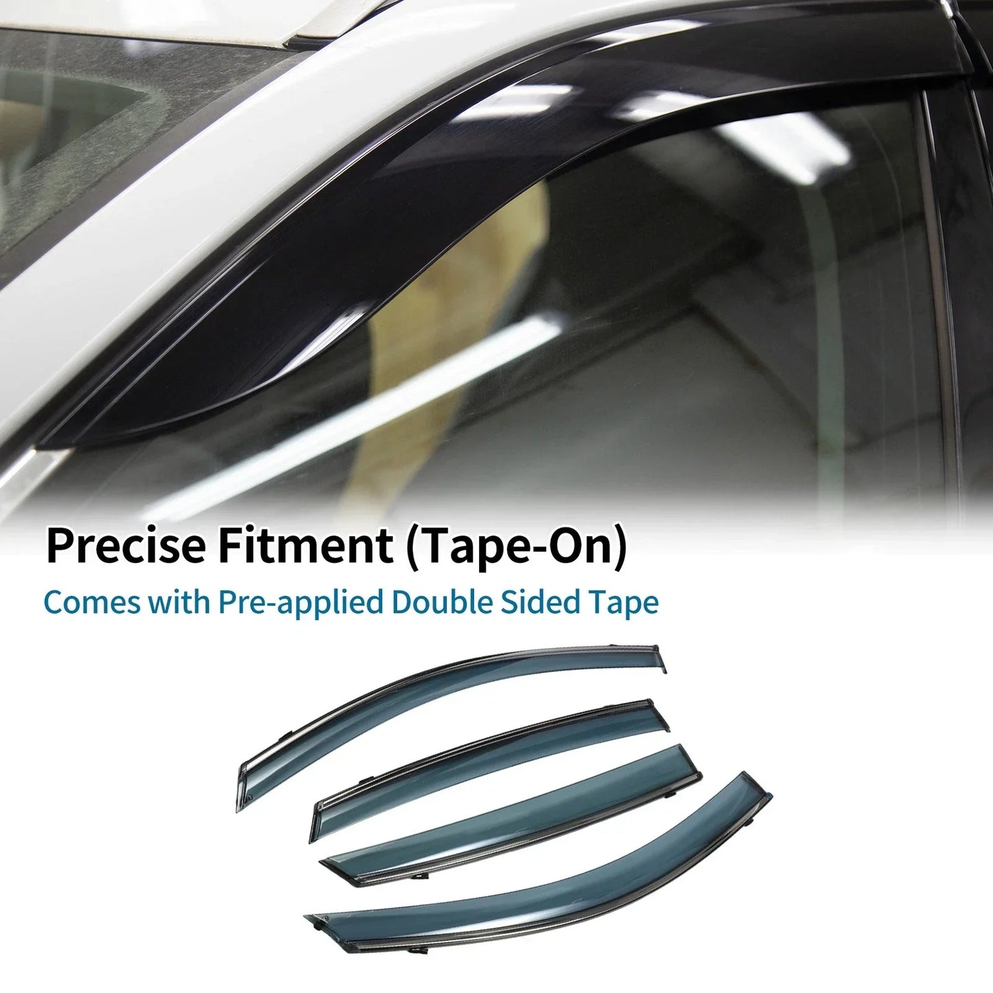 Window Deflectors for Honda Accord 2018-2022 Side Window Vent Visors Black 1 Set