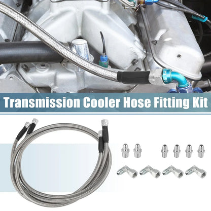 53" Transmission Cooler Hose Line Fitting Set for Chevy TH350 TH400 700R4