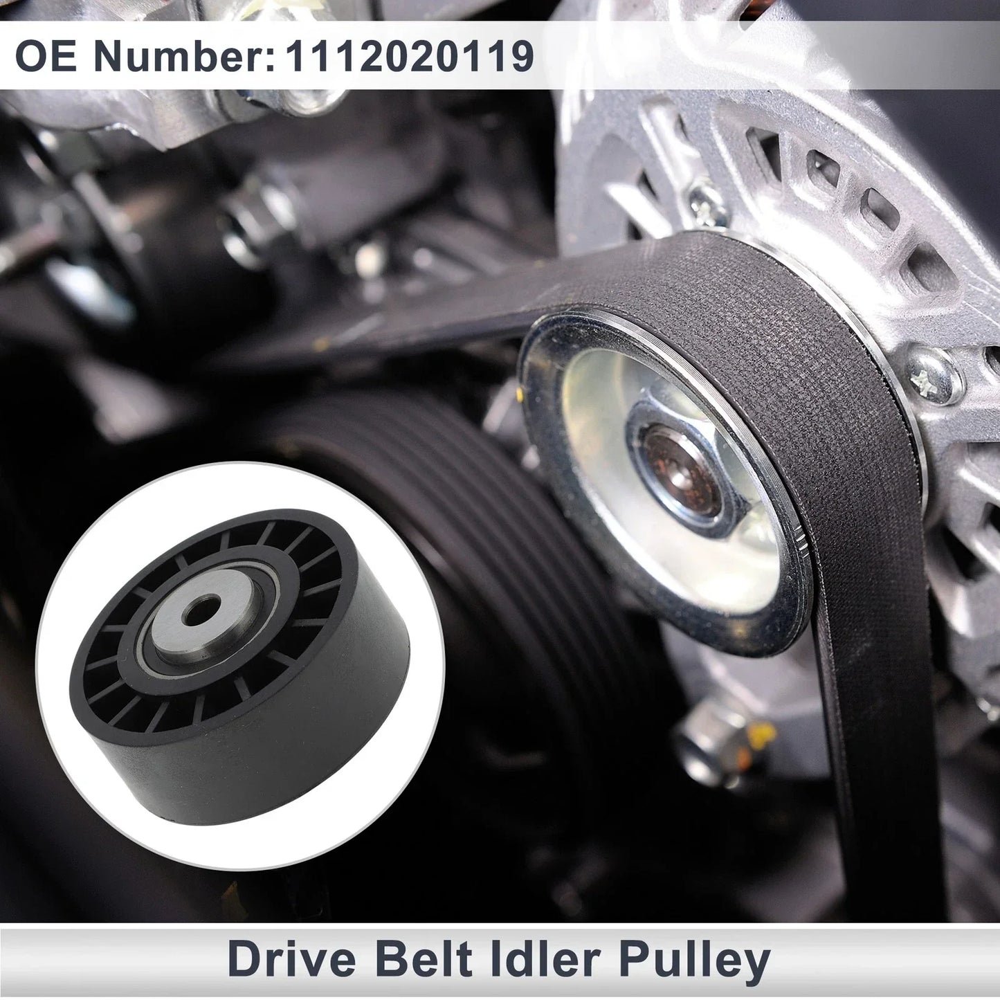 Drive Belt Idler Pulley for Mercedes-Benz C-Class (1995-2002) Black 1 x Pc