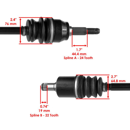 CV Joint Axle Kit Front Left Right for John Deere RSX850i RSX850i Sport (2019–2024)