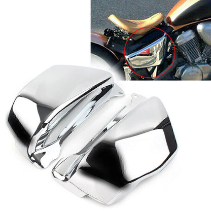 Pair Chrome Battery Side Fairing Covers for Honda Magna VF 750 (94-04)