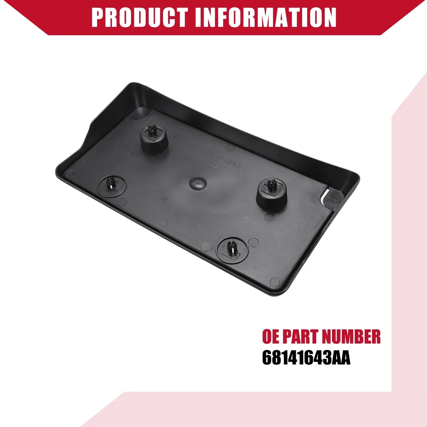 Durable Black License Plate Frame Bracket for Dodge Ram (2013-2022)