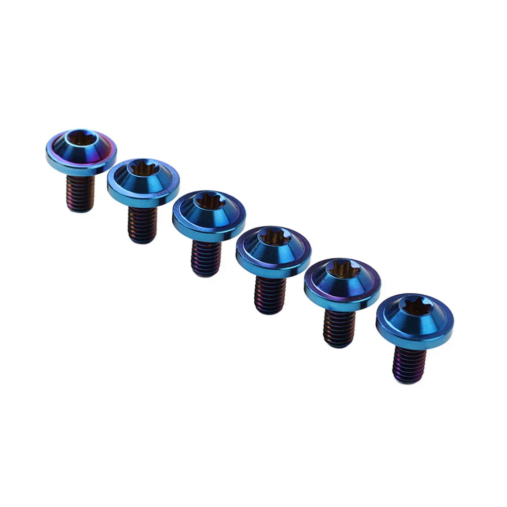 6 x M5x25mm Titanium Alloy Torx Head Bolts for Bike Motor - Blue