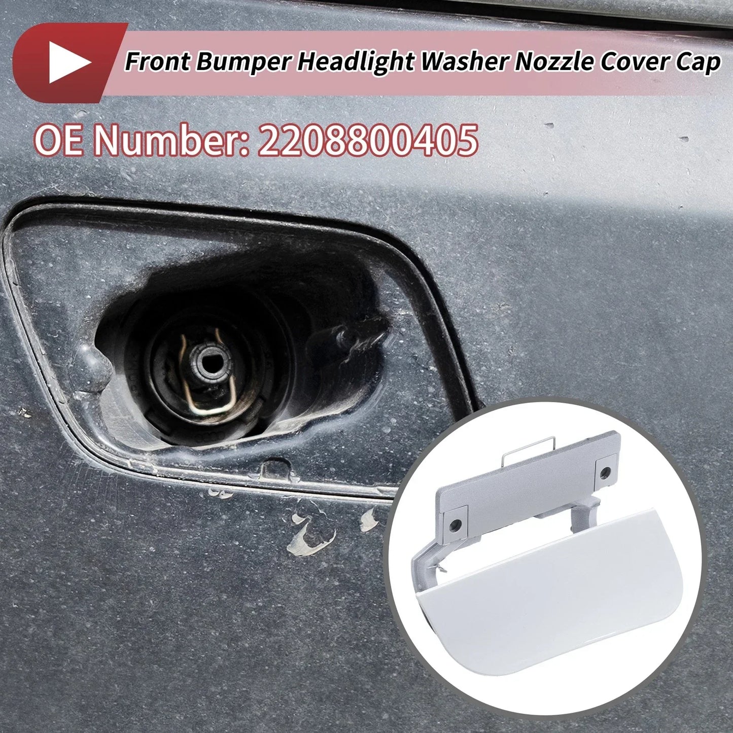 Front Right Bumper Headlight Washer Nozzle Cover for Mercedes-Benz S430 (2000-2006)