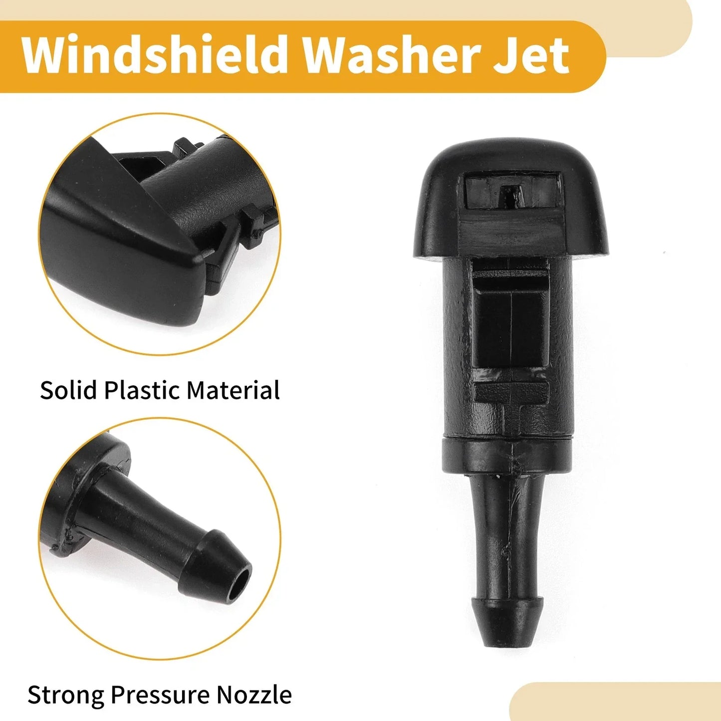 Windshield Washer Nozzle Gasket 2 x for Dodge Durango (2013-2022) Black