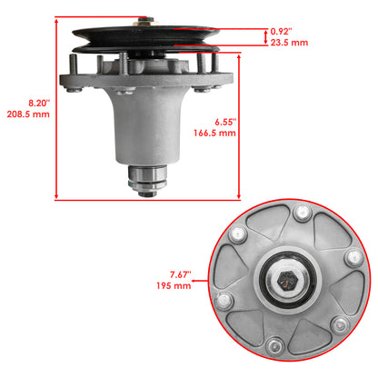 Deck Spindle Assembly with Pulley Replacement for Exmark Lazer Z E LZE20 (2011–2016)