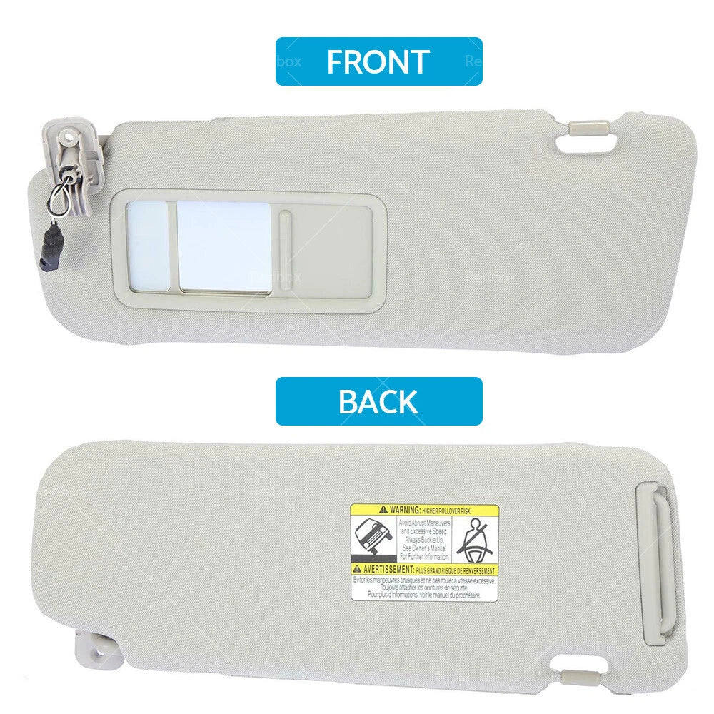 Gray Left Sun Visor with Mirror for Mazda CX-9 (2010-2015)