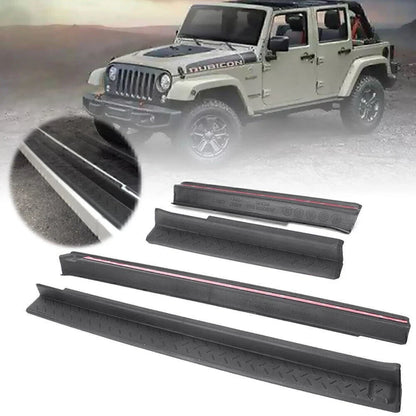 Door Sill Protector Scuff Plate for Jeep Wrangler 4-Door (2007-2017)