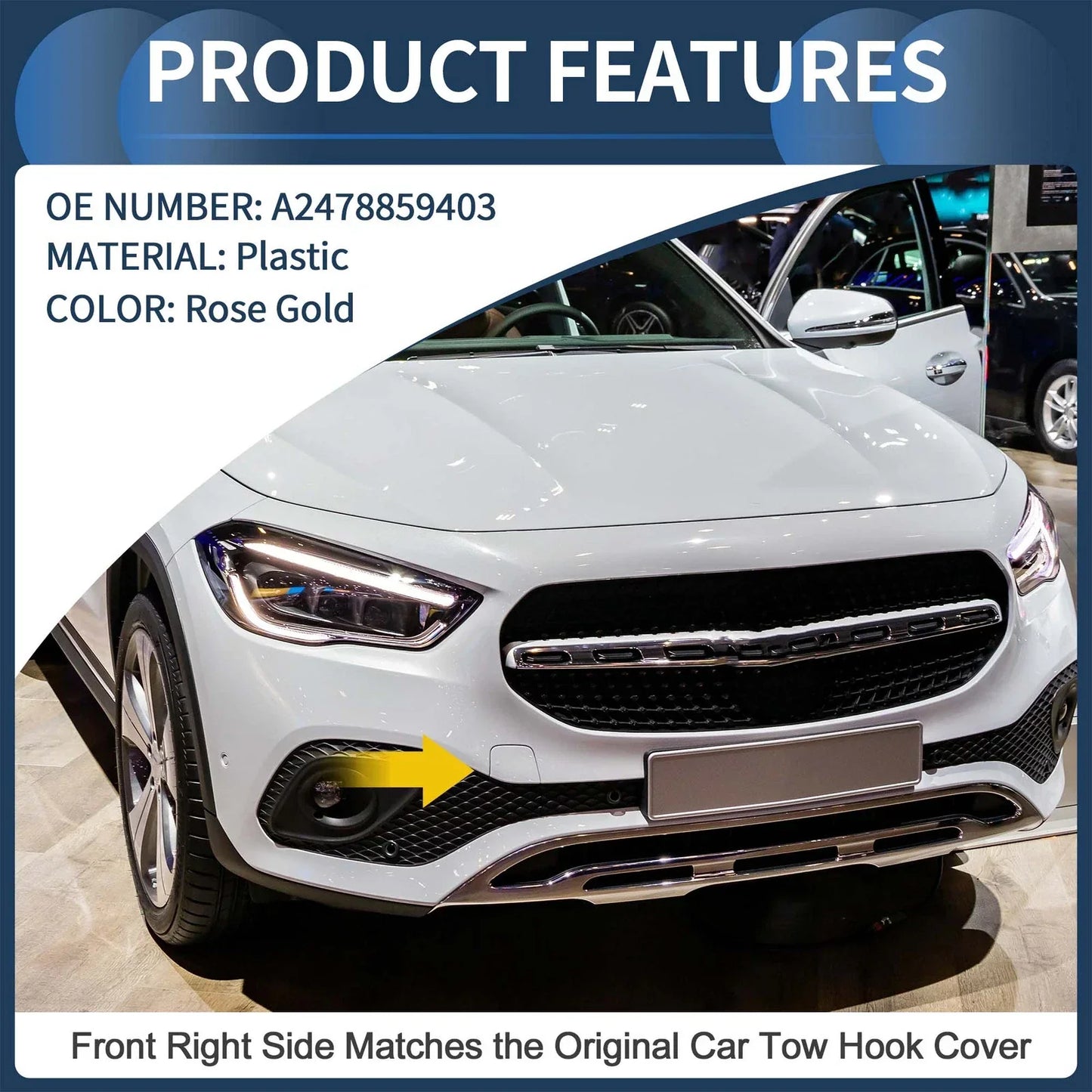 Front Bumper Tow Hook Cover for Mercedes-Benz GLA Class (2015-2023)