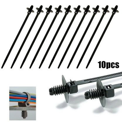 10Pcs Fir Tree Push-In Releasable Wiring Cable Zip Tie Wrap for Car/Boat