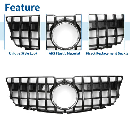 Front Upper Bumper Grille for Mercedes-Benz GLK300 2010-2012 Gloss Black