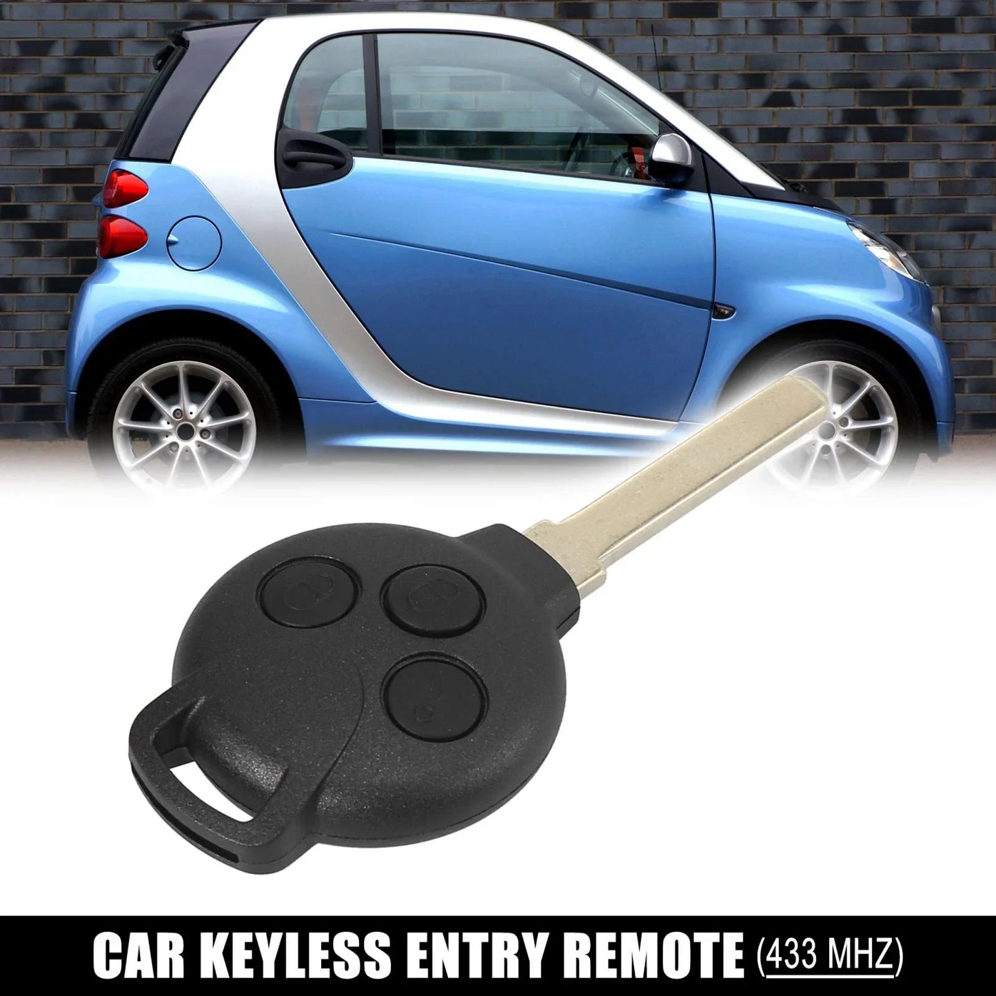 Keyless Entry Remote Car Key Fob 433MHz for Mercedes-Benz Smart Fortwo (07-13)