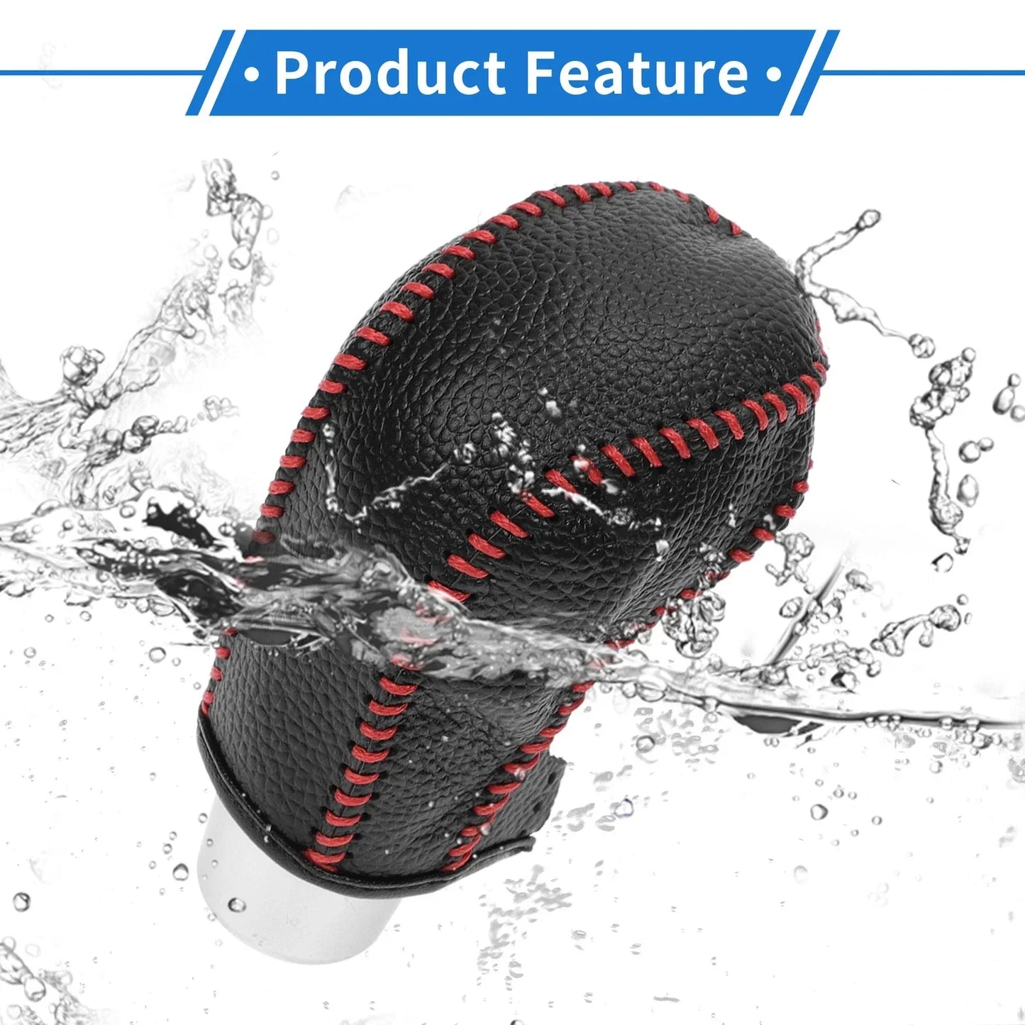 Car Gear Shift Knob Cover for Hyundai Tucson 2015-2018, Pebbled Black Red