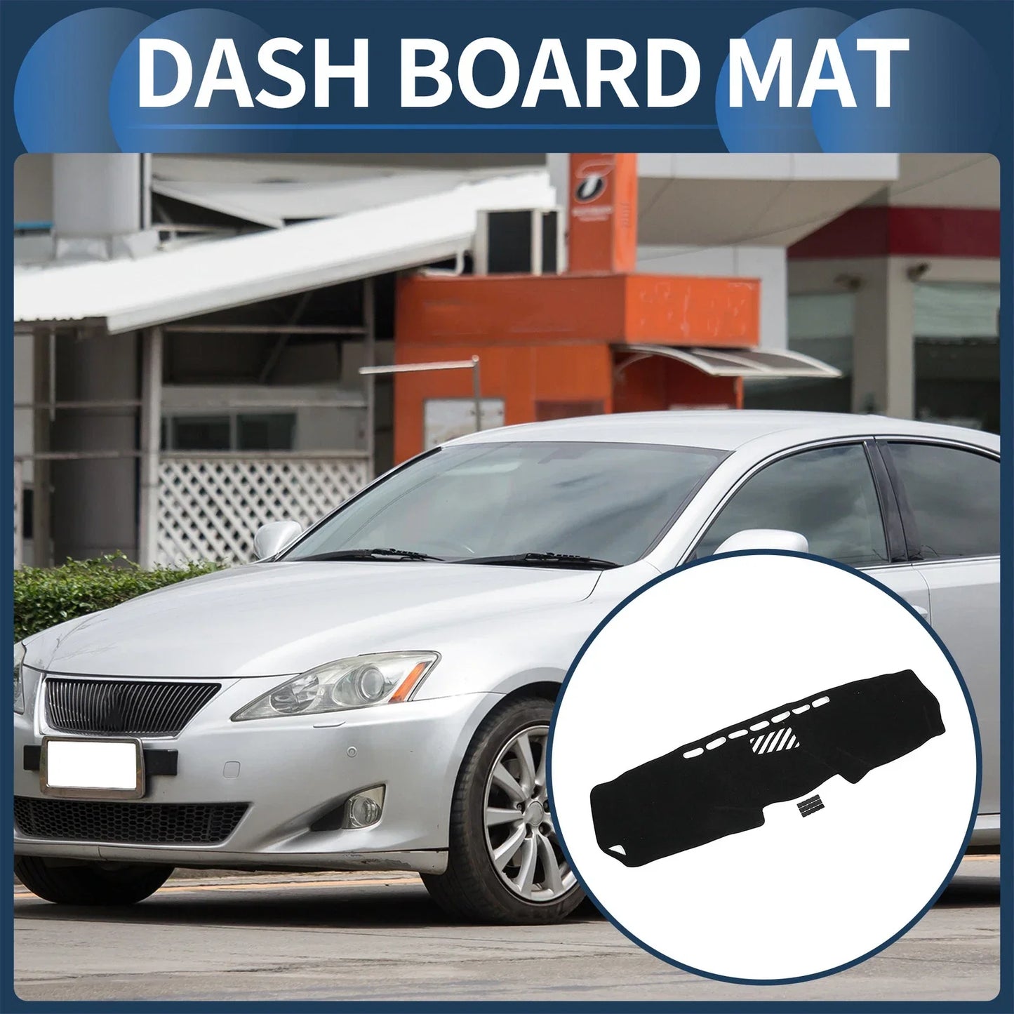Dashboard Cover Mat for Lexus IS350 2005-2013 Sun Protector Pad Black 1 Set