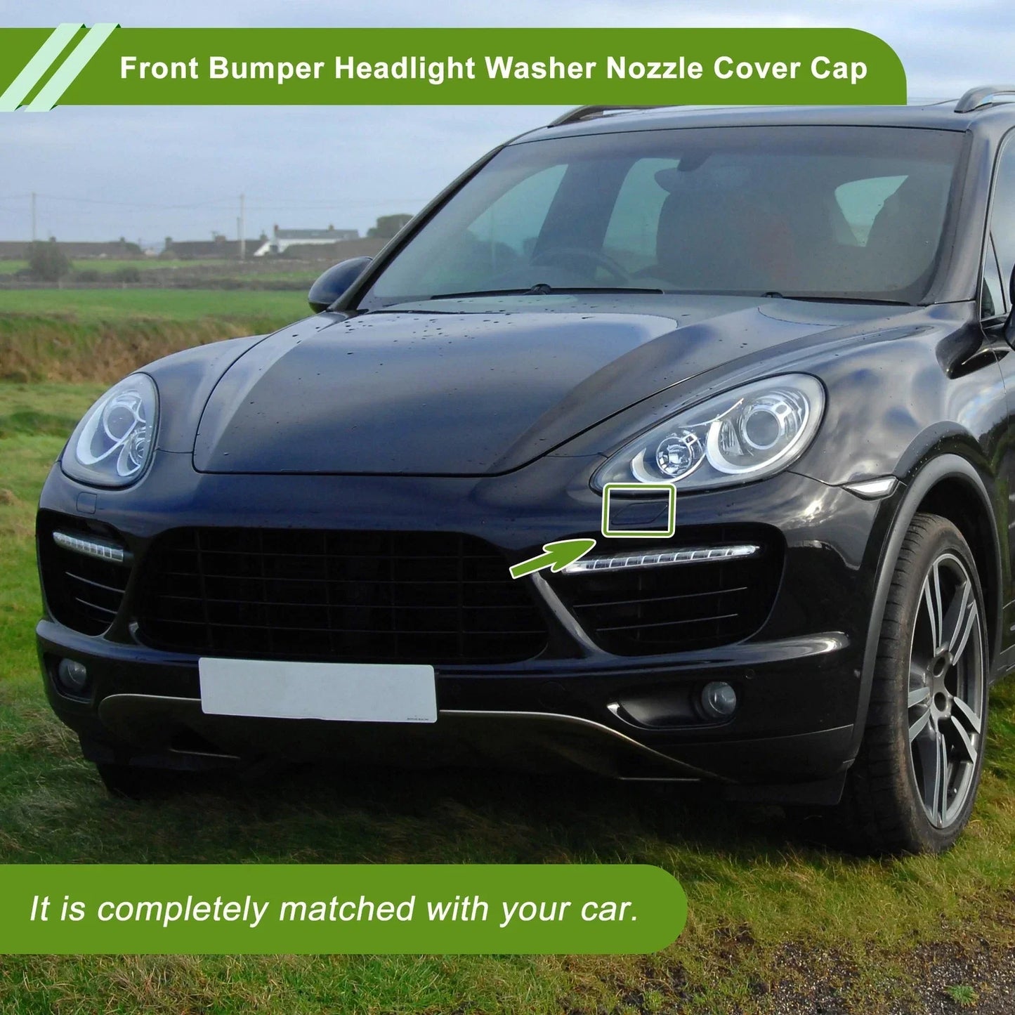 Washer Nozzle Cover for Porsche Cayenne 2008-2010 (2 x Brown Caps)