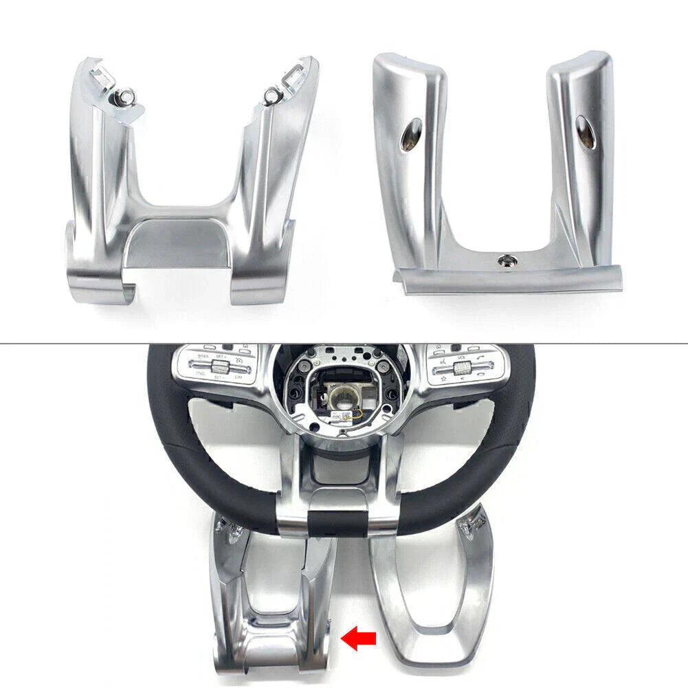 Silver Steering Wheel Lower Trim Cover for Mercedes-Benz