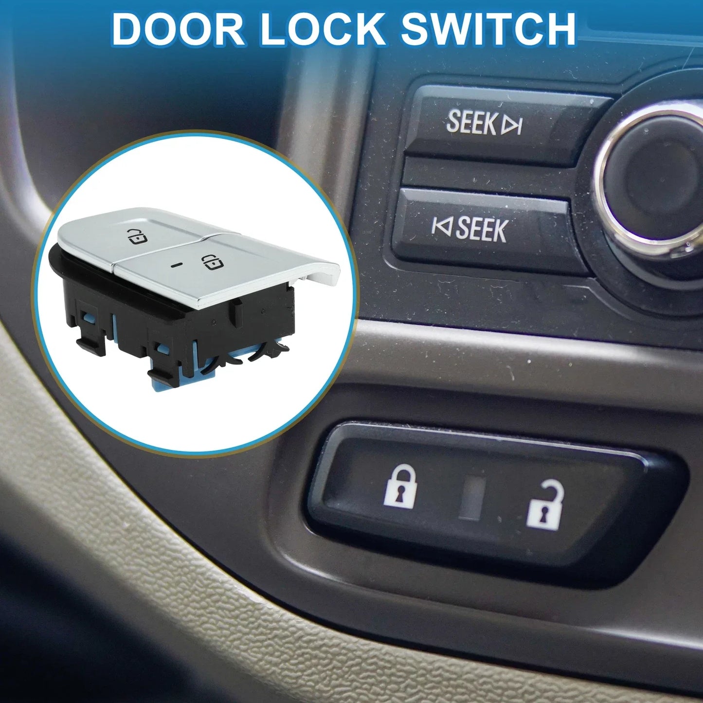 Door Lock Switch for Mercedes-Benz EQS (2022) - Plastic Black