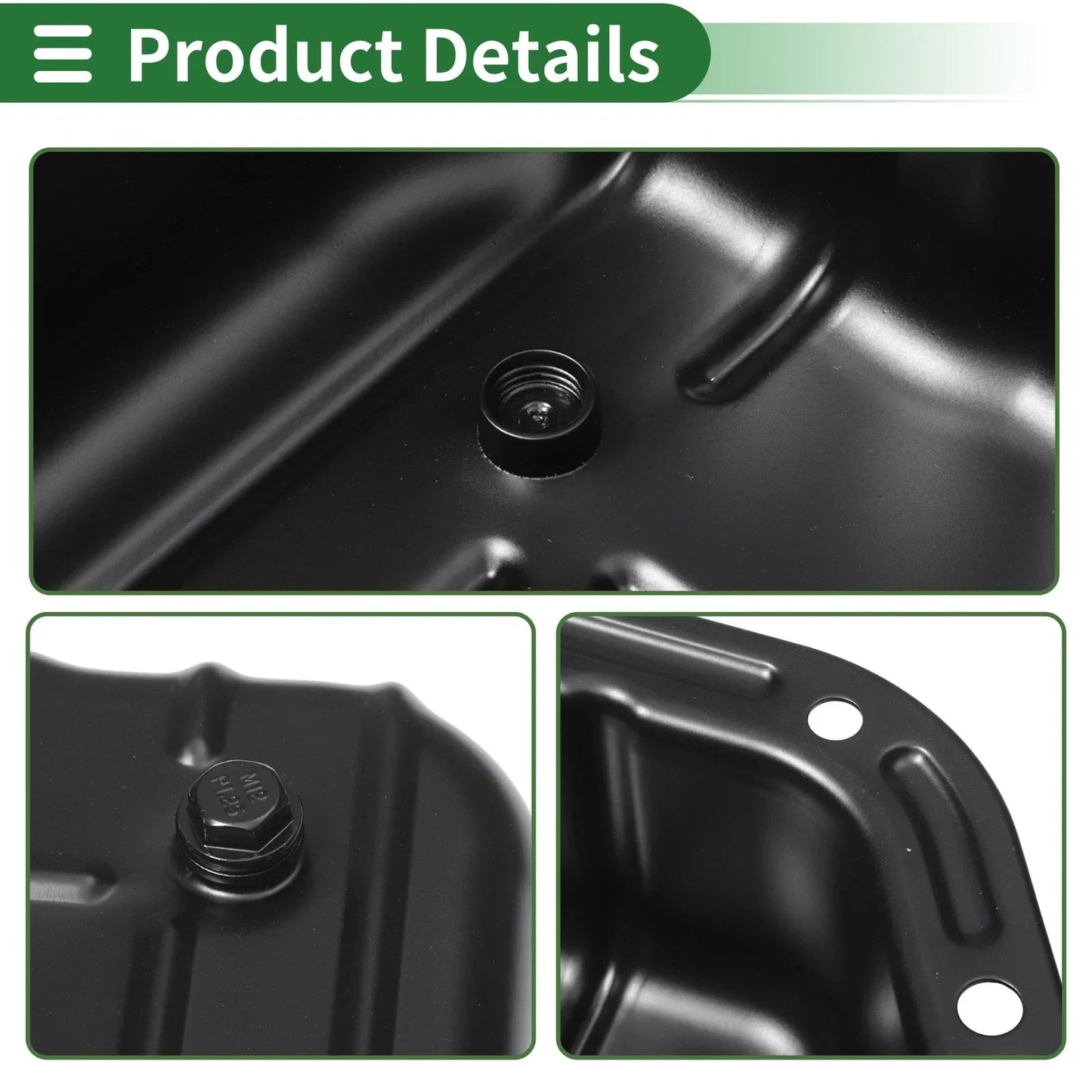 Engine Oil Pan for Dodge Ram 1500 1996-2001 - 1 x No.52118779AB, Iron Black