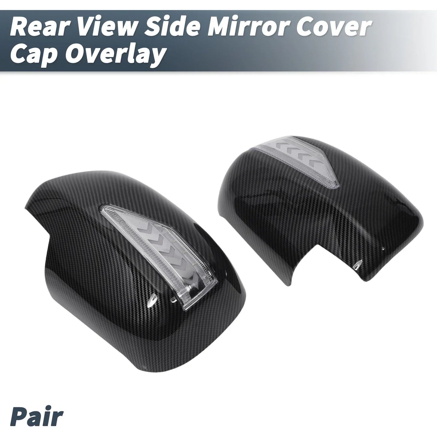 Rearview Mirror Cover Overlay 2 x Black Carbon Fiber for Lexus RX330 RX350 (2003)