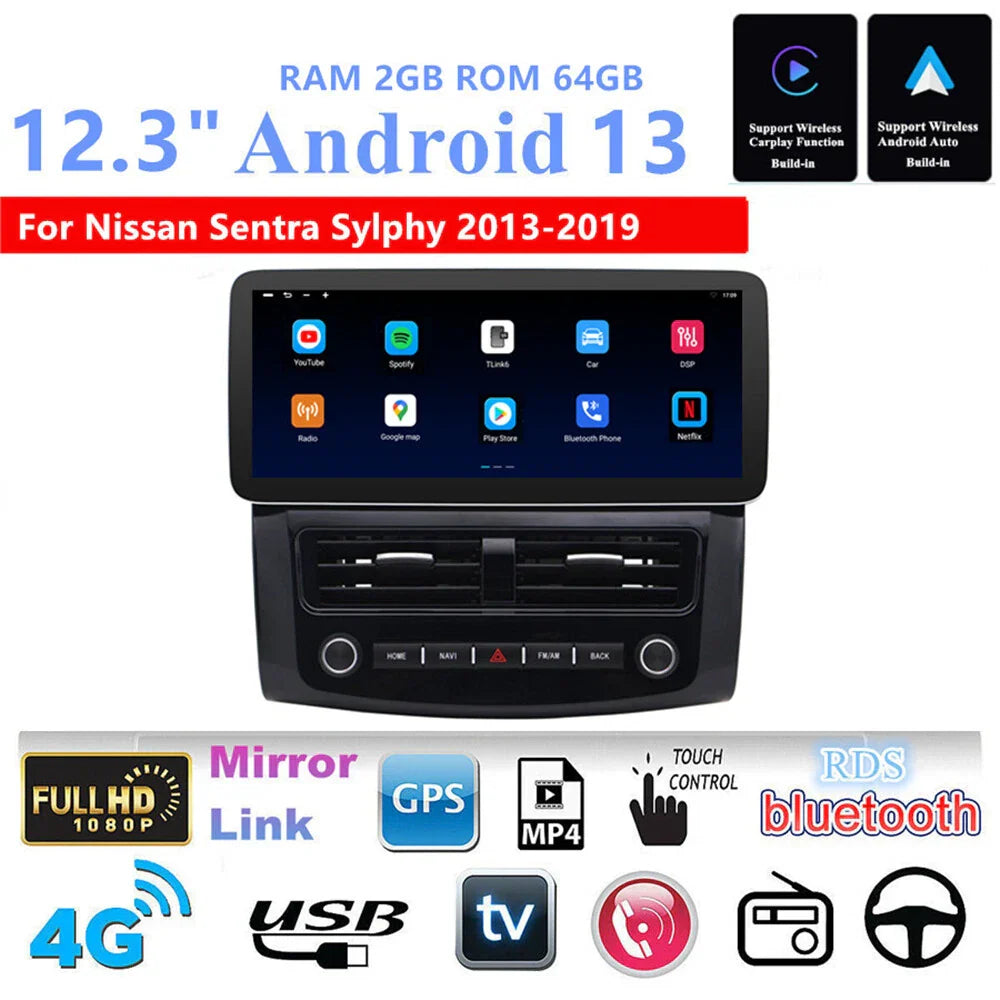 12.3'' Android Car Stereo GPS Navigation for Nissan Sentra (2013-2019)