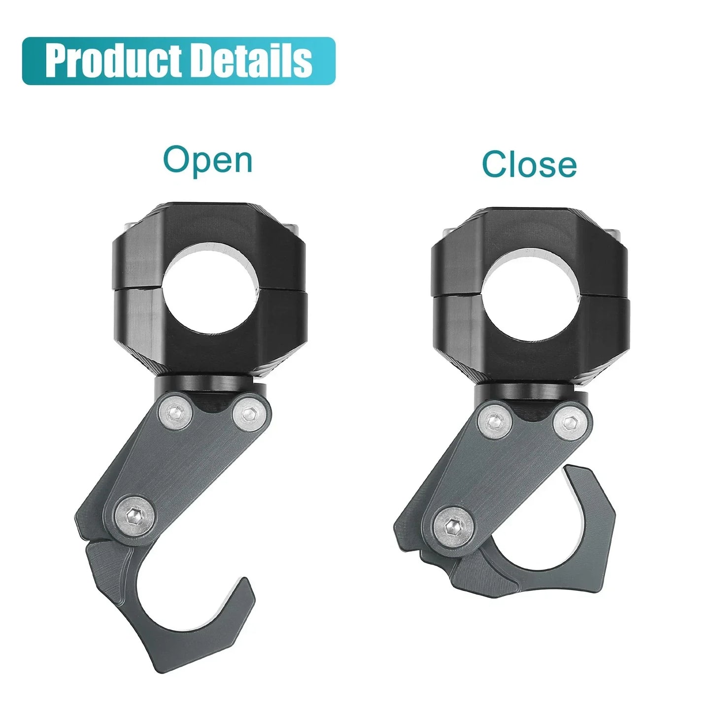 Motorcycle Handlebar Hook Set for Honda ADV150 Aluminum Alloy Titanium Tone