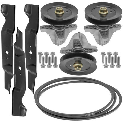 Deck Spindle Blade Belt Kit for Cub Cadet RZTS54KW RZT S54 (2016–2020)
