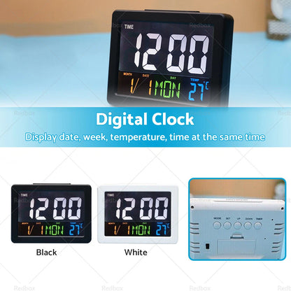 Large Jumbo LED Wall Desk Clock with Calendar & Temperature for Home AU