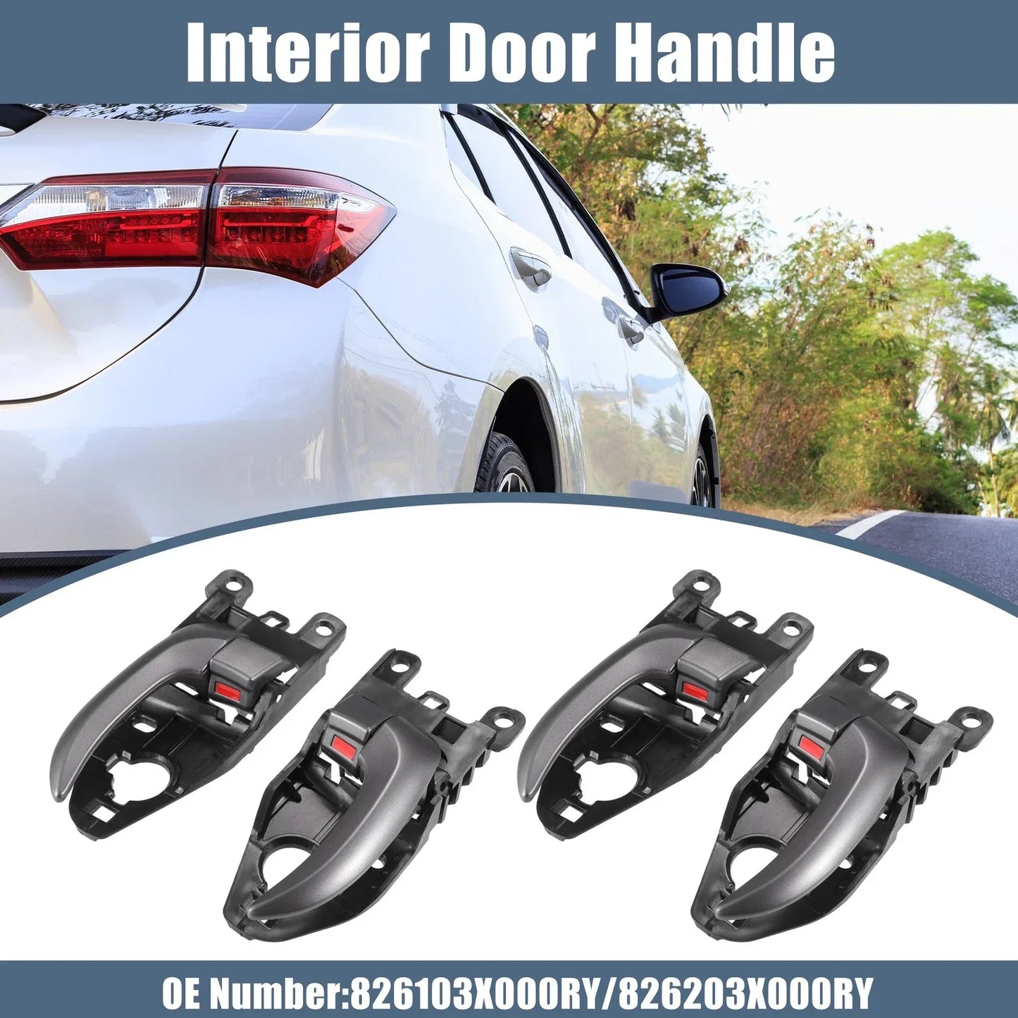 2 x Left Right Interior Door Handles for Hyundai Elantra (2011-2016)