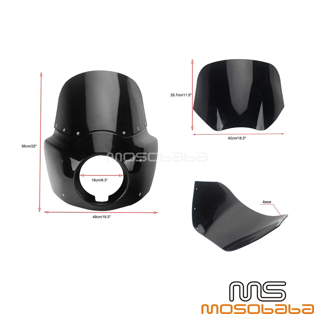 Dark Smoke Headlight Fairing for Harley Softail LowRider (2018-2023)
