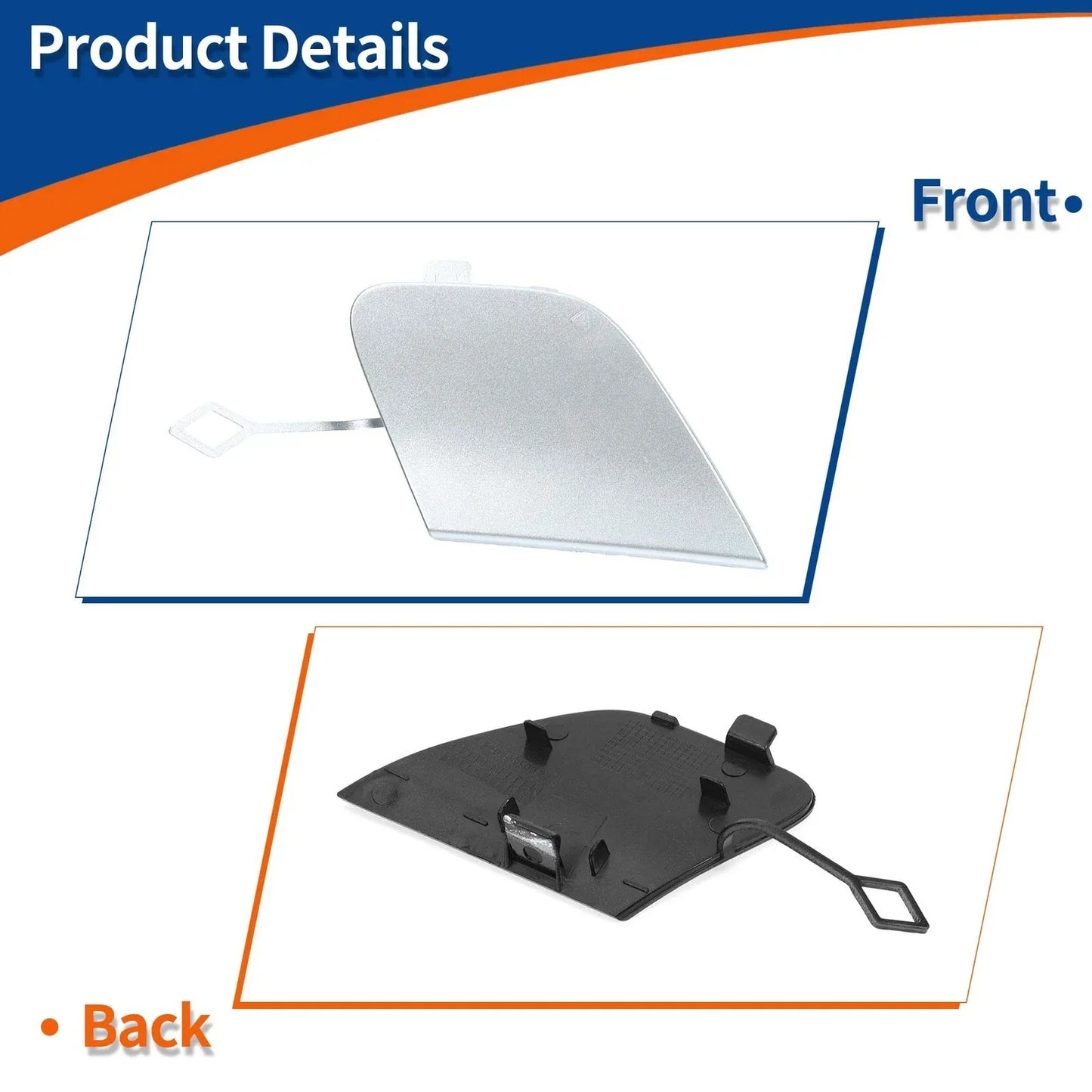 Rear Bumper Tow Hook Cover for Mercedes-Benz W213 (2017-2023) Silver Tone