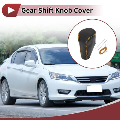 Gear Shift Knob Cover for Honda Accord 2008-2012 Black Orange Leather