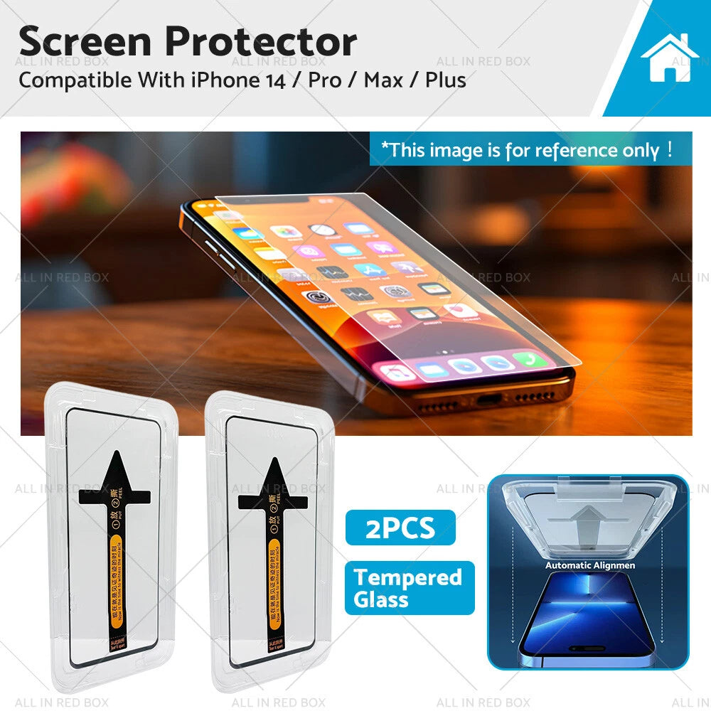 Tempered Glass Screen Protectors for iPhone 14/Pro/Max/Plus