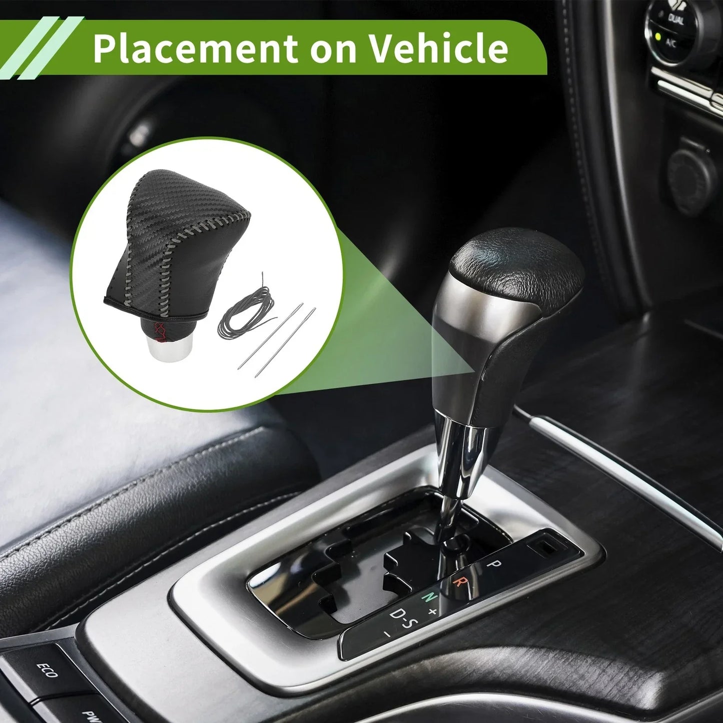 Car Gear Shift Knob Cover for Lexus ES300h 2018-2023 Black Carbon Fiber