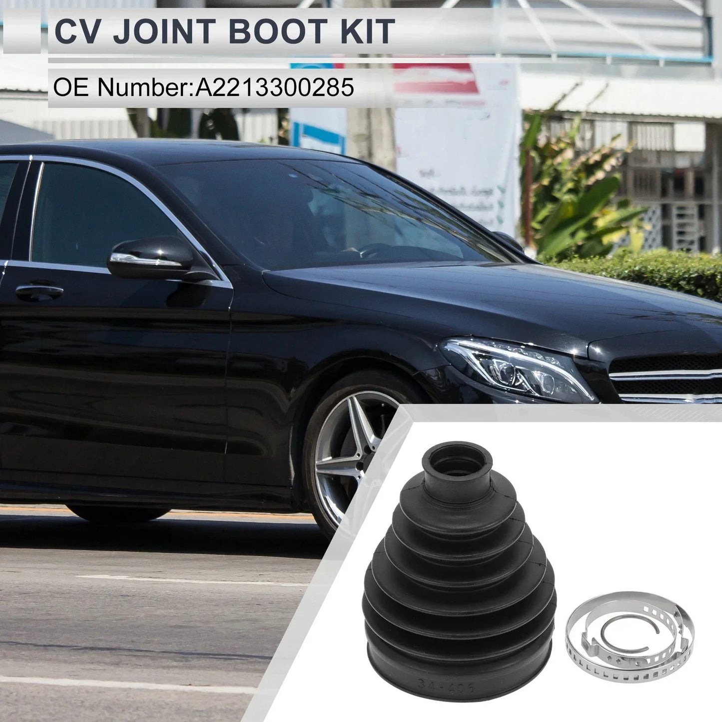 Inner CV Joint Boot Kit for Mercedes-Benz C300 (2008-2014) - 2 x Clamps