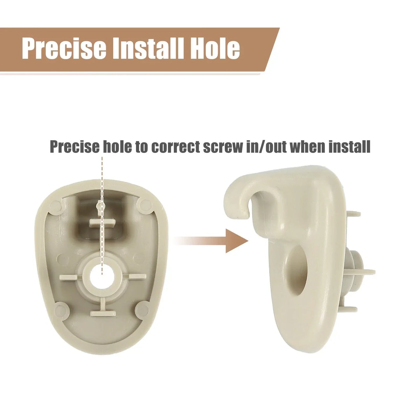 2 x Beige Sun Visor Support Clip for Jeep (No.1AR26BD1AA, 1AR26DW1AA)