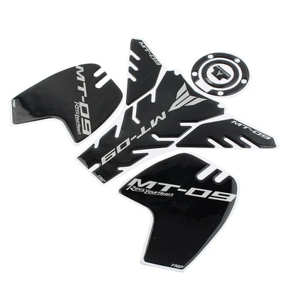 3D Carbon Fiber Tank Pad Traction Decal for Yamaha MT-09 (2014-2023)
