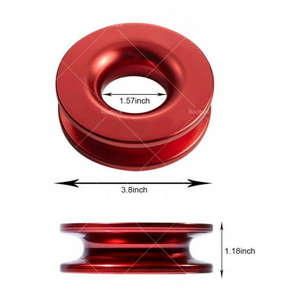 Recovery Ring Snatch Block Pulley 37479lbs & Soft Shackle Tow Rope Straps