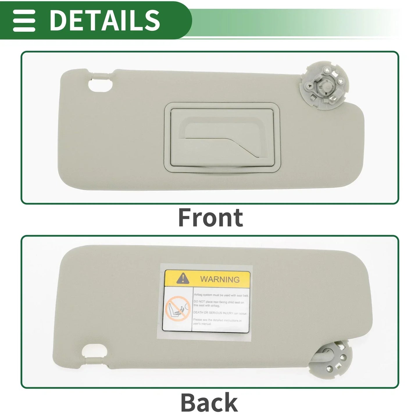 Right Car Sun Visor for Chevrolet Cruze 2011-2016 with Mirror