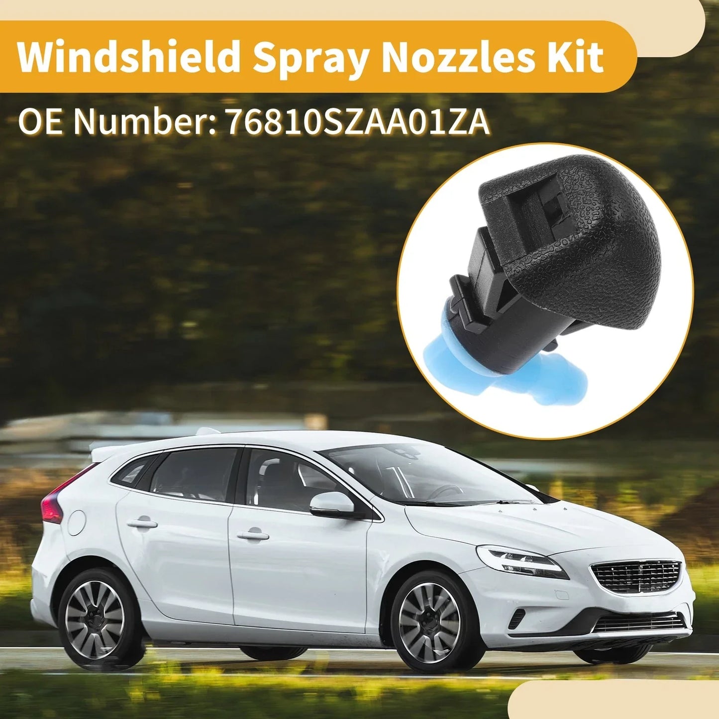 Windshield Washer Nozzle Kit for Honda Pilot (2009-2014) 2 x Gaskets